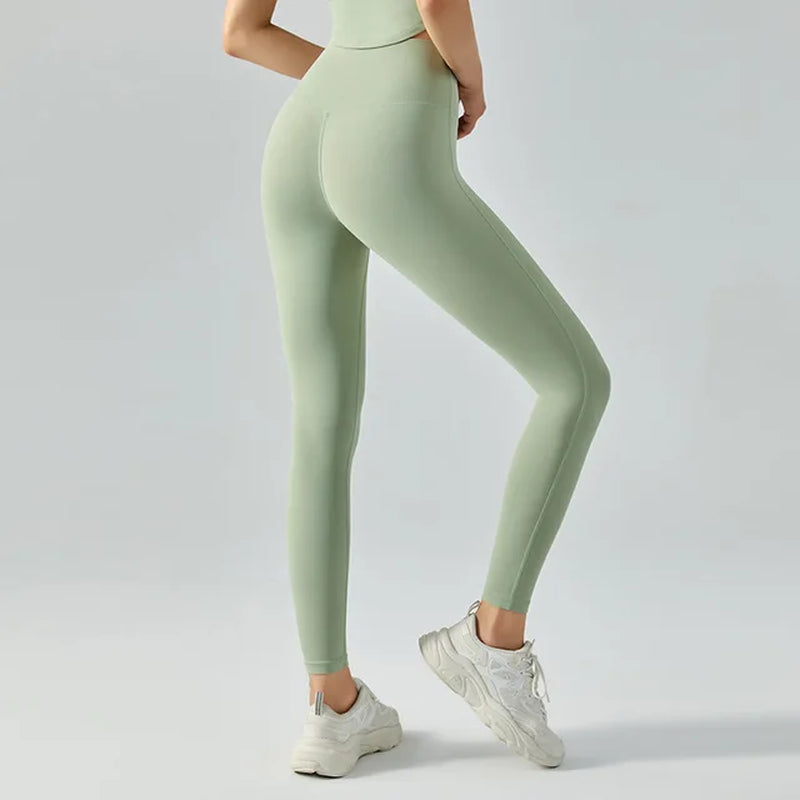 Emily Sportswear Naked High Waist Tight Yoga Pants Double-Sided Brushed Peach Buttocks Lifting Running Sports Fitness Leggings