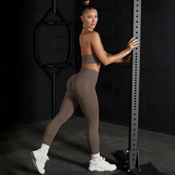 S-L Seamless Yoga Set Gym Workout Clothes for Women Bra High Waist Leggings Sexy Fitness Sportswear Sports Suits