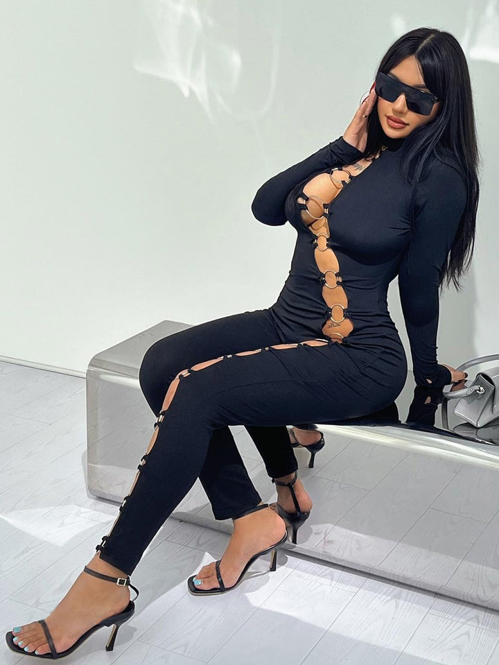 O-Ring Detail Cutout Jumpsuit