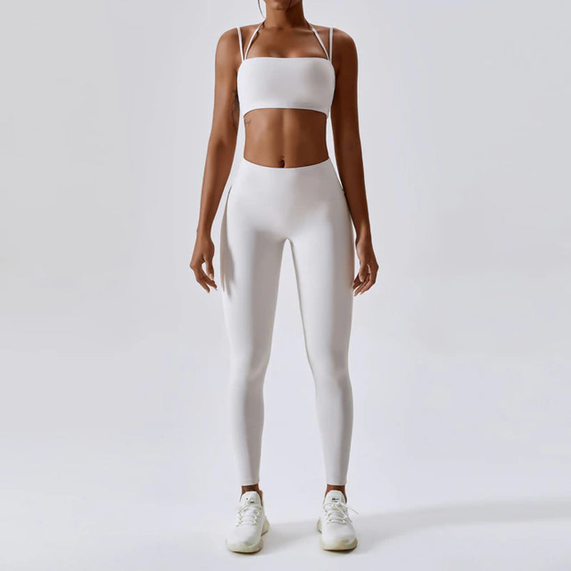 Yoga Clothing Sets Athletic Wear Women High Waist Leggings and Top Two Piece Set Seamless Gym Tracksuit Fitness Workout Outfits