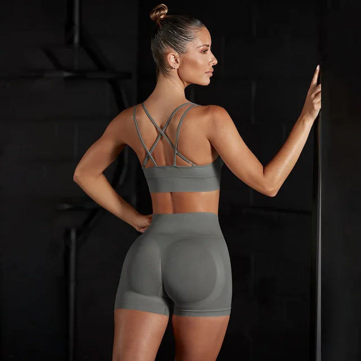 S-L Seamless Yoga Set Gym Workout Clothes for Women Bra High Waist Leggings Sexy Fitness Sportswear Sports Suits