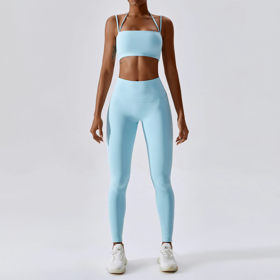 Yoga Clothing Sets Athletic Wear Women High Waist Leggings and Top Two Piece Set Seamless Gym Tracksuit Fitness Workout Outfits