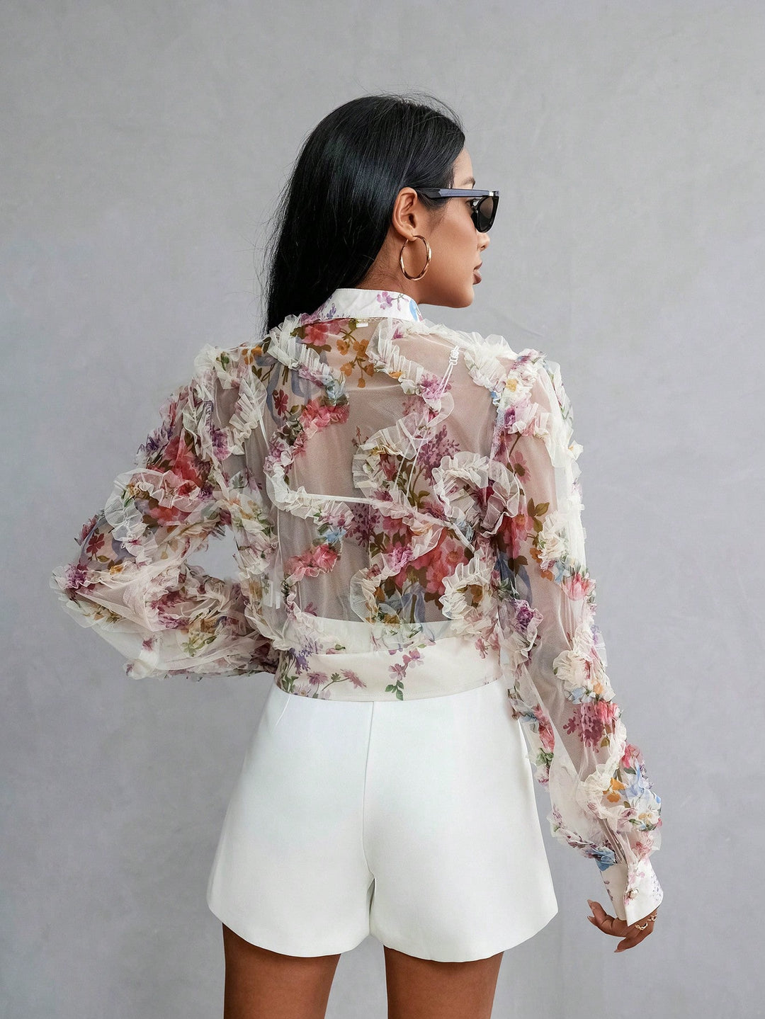 Printed Long Sleeve Blouse