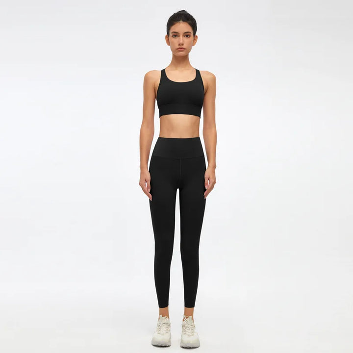 2PCS Women Yoga Set Sportswear Sport Suit Two Piece Set Gym Clothing Workout Sportswear High Waist Leggings Sport Top Girl S-XL