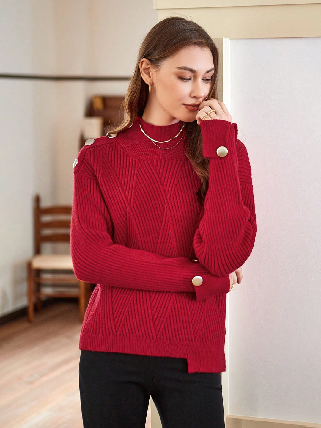 Ombre off Shoulder Lantern Sleeve Sweater