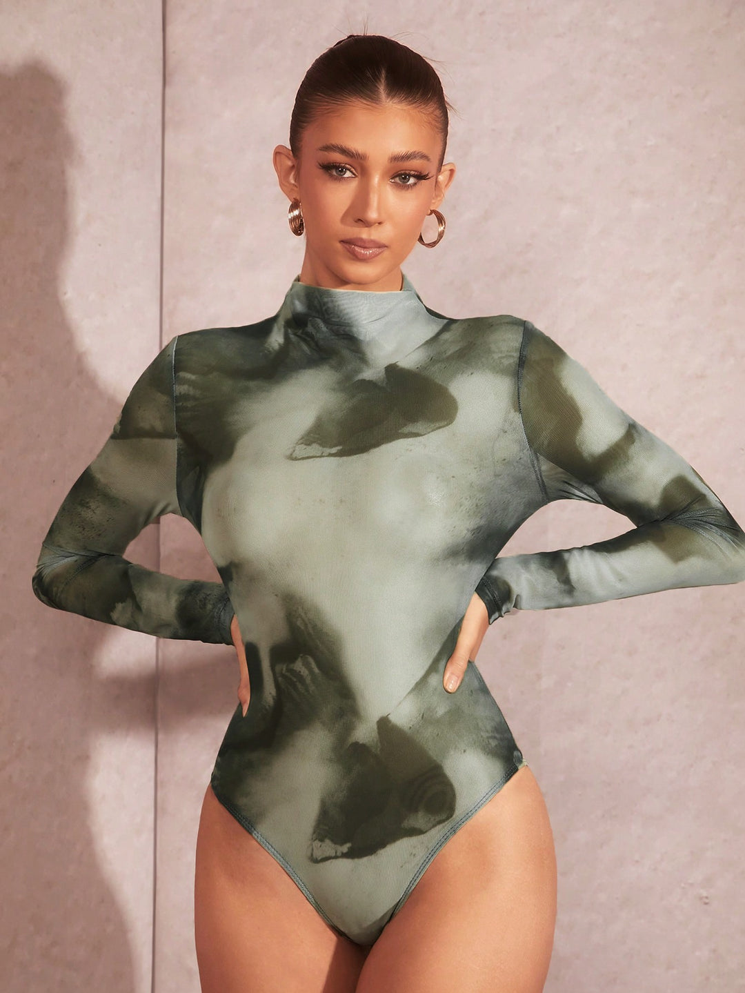 Tie Dye Mock Neck Bodysuit