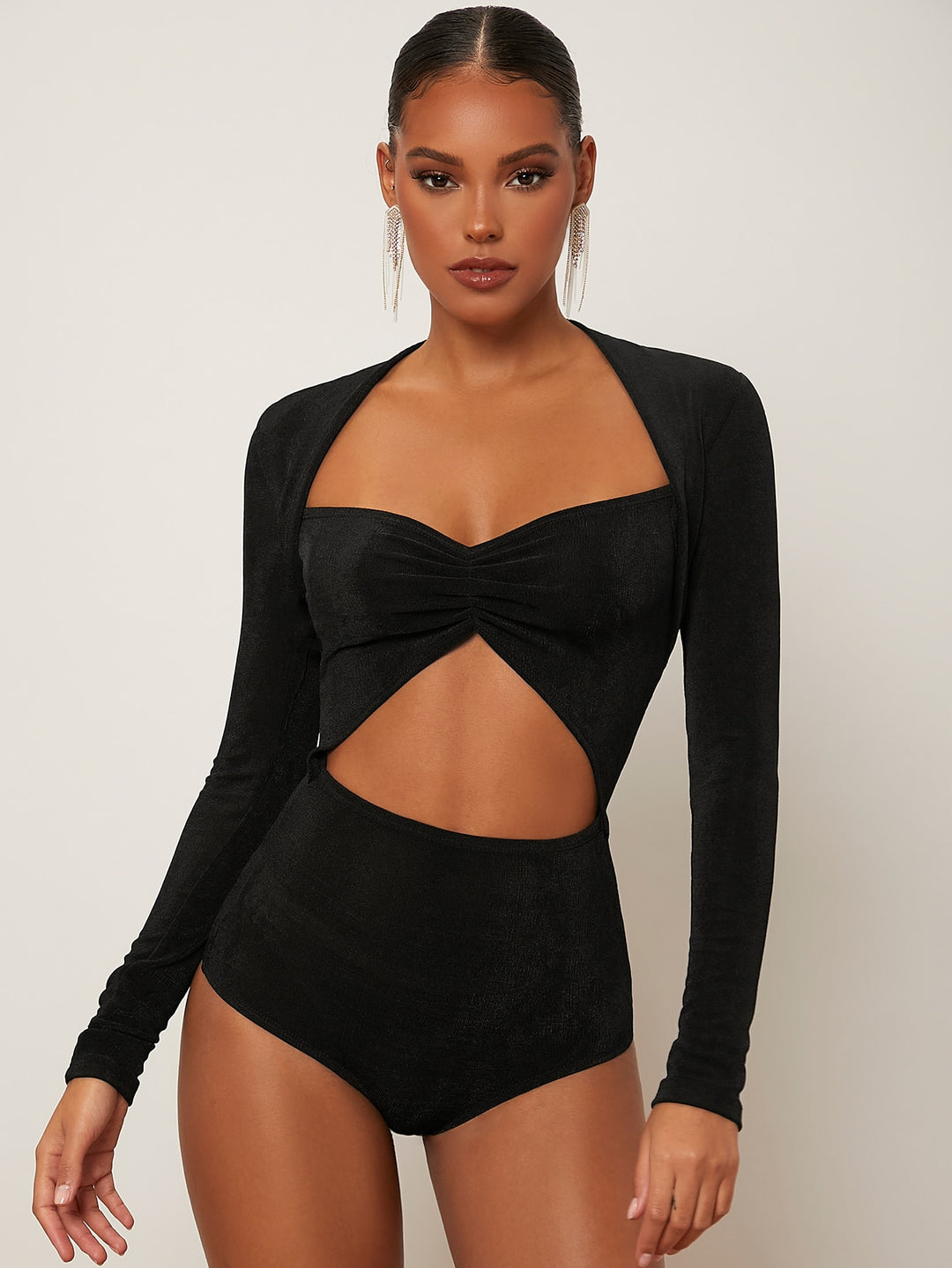 Ruched Cut Out Bodysuit