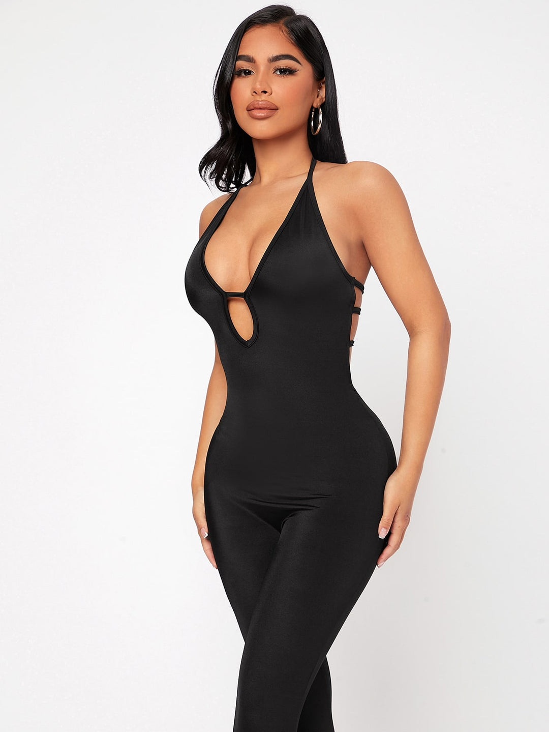 Halter Neck Backless Unitard Jumpsuit