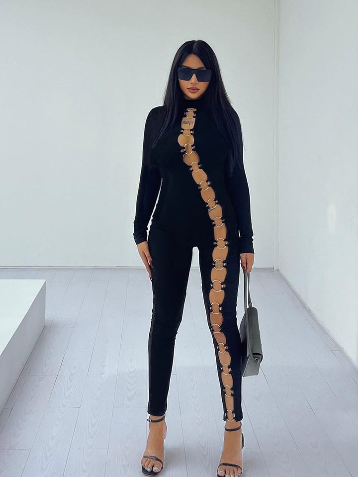 O-Ring Detail Cutout Jumpsuit