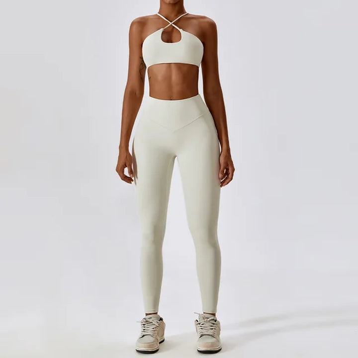 Yoga Clothing Sets Athletic Wear Women Sportswear High Waist Leggings and Top Two Piece Set Gym Tracksuit Fitness Workout Outfit