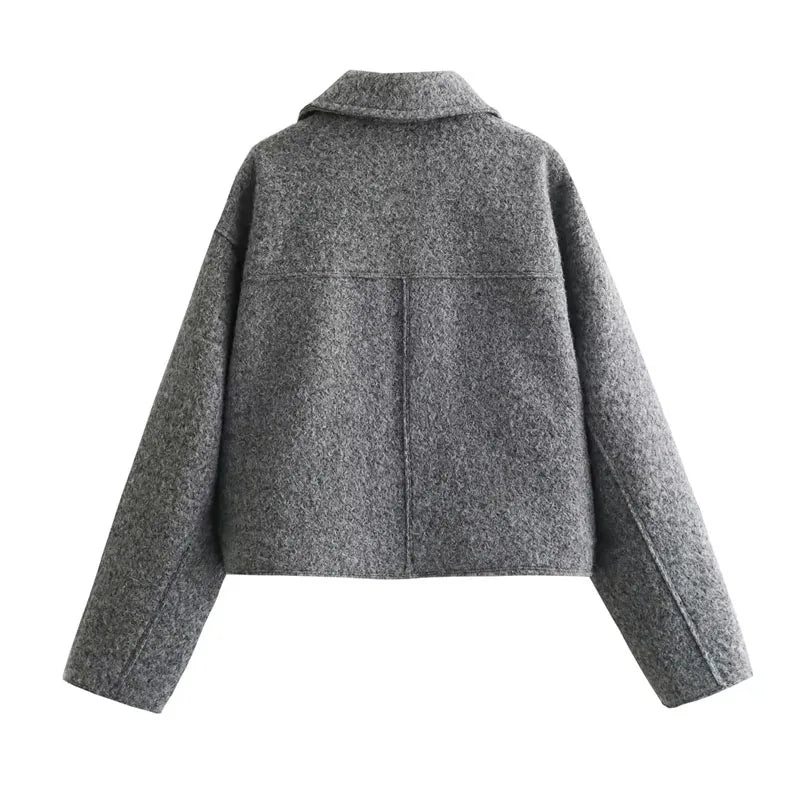 Cropped Tweed Jacket Zip Crop Demi-Season Jacket – Ivystar & Co.