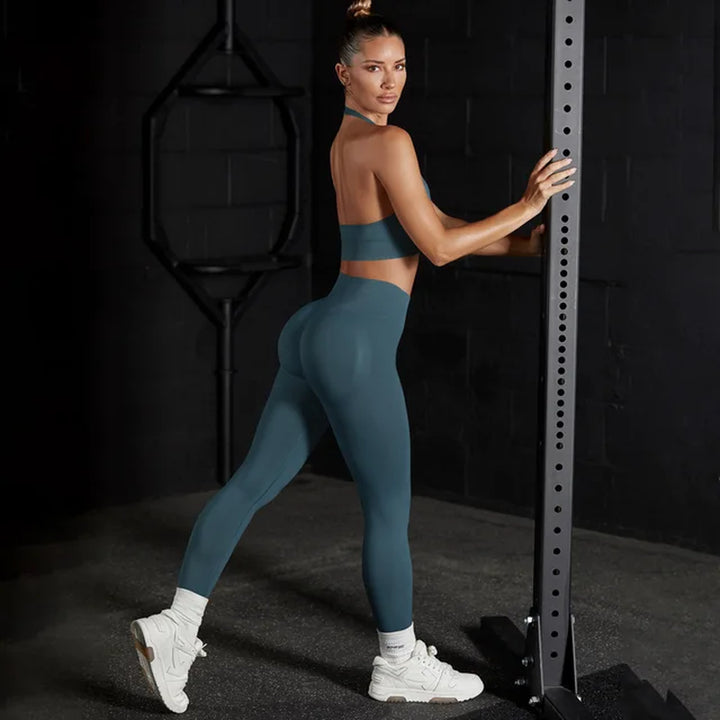 S-L Seamless Yoga Set Gym Workout Clothes for Women Bra High Waist Leggings Sexy Fitness Sportswear Sports Suits