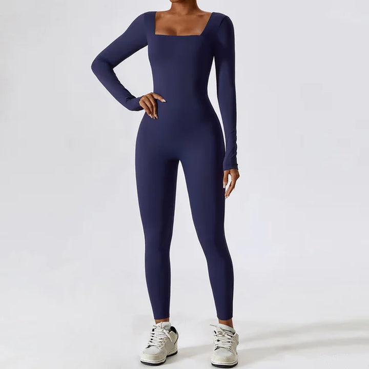 Women'S Tracksuit Sportswear Seamless Long Sleeved Yoga Suit Gym Jumpsuit Push Ups Fitness Workout Clothes Bodysuit One Piece