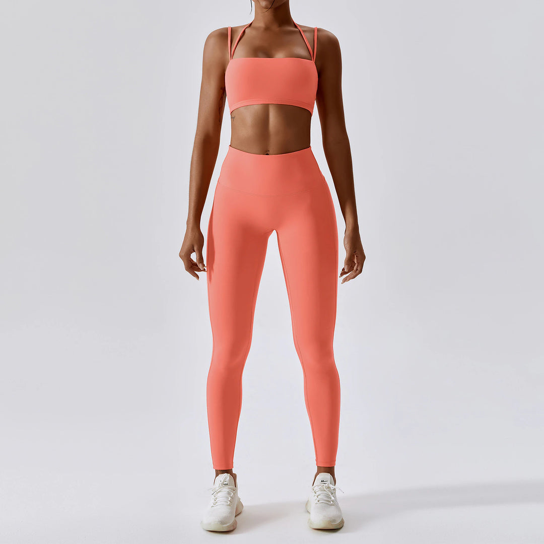 Yoga Clothing Sets Athletic Wear Women High Waist Leggings and Top Two Piece Set Seamless Gym Tracksuit Fitness Workout Outfits