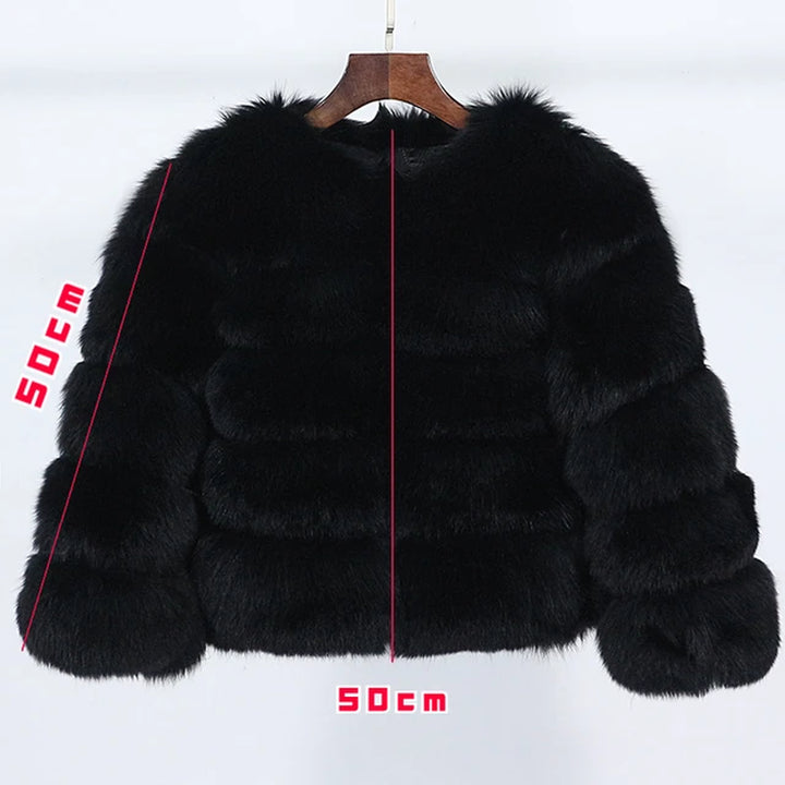 2023 Winter Jacket Women Natural Real Coat Fox Fur Raccoon Outerwear O-Neck Thick Warm Luxury Female plus Size Streetwear