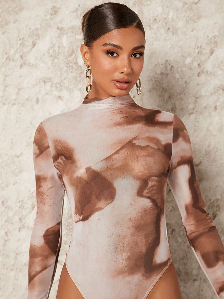 Tie Dye Mock Neck Bodysuit